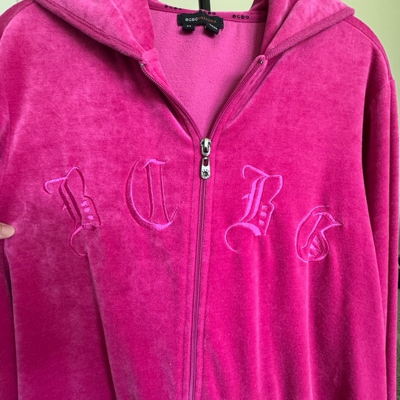 BCBG Pink Velour Hoodie - Size 1X -Great Condition - Picture 2 of 11